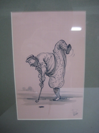 Antique Comic Golfing Scenes by P Hobbs