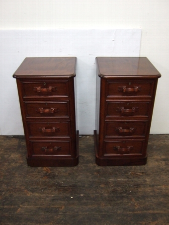 Antique Pair of Victorian Mahogany Chests/Lockers