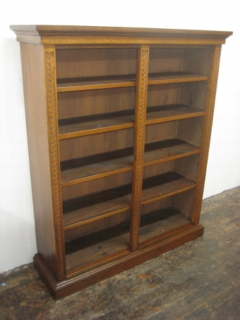 Victorian Oak Open Bookcase