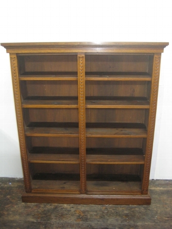 Antique Victorian Oak Open Bookcase
