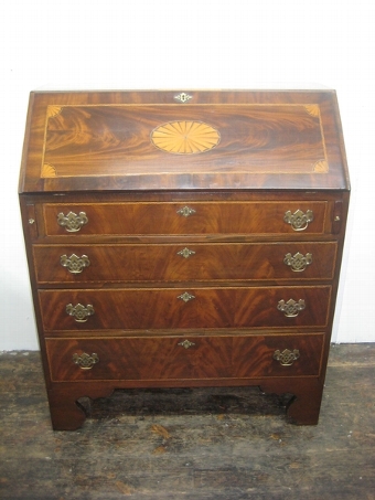 Antique George III Inlaid Mahogany Bureau