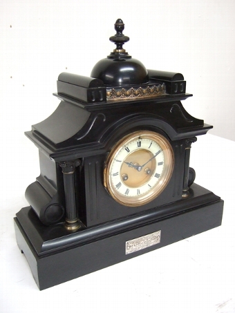 Antique 3 Piece Polished Marble Clock Garniture