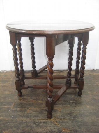 Antique Small Oak Drop Leaf  Table