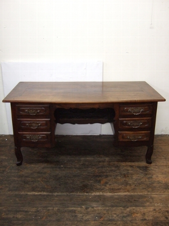 French Carved Walnut Freestanding Desk