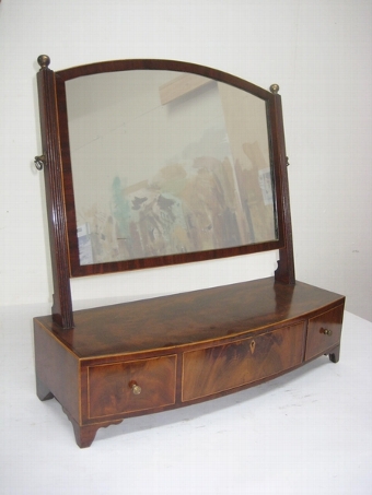 George III Mahogany and Inlaid Toilet Mirror