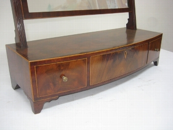 Antique George III Mahogany and Inlaid Toilet Mirror