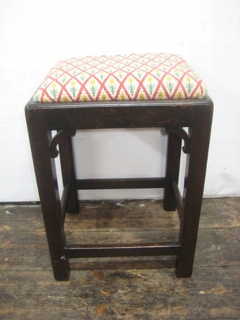 Antique George III Style Needlepoint Stool