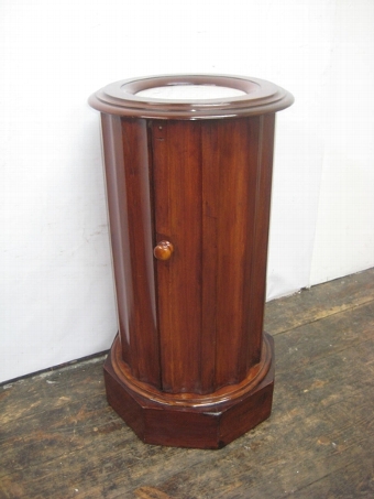 Mid Victorian Mahogany Fluted Pedestal Bedside Cabinet
