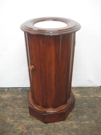Antique Mid Victorian Mahogany Fluted Pedestal Bedside Cabinet
