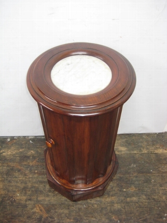 Antique Mid Victorian Mahogany Fluted Pedestal Bedside Cabinet