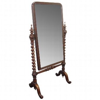Early Victorian Mahogany Cheval Mirror