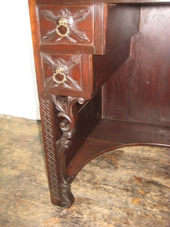 Antique Chippendale Revivial Mahogany Cylinder Desk