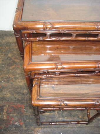 Antique Chinese Rosewood Quartetto Nest of Tables
