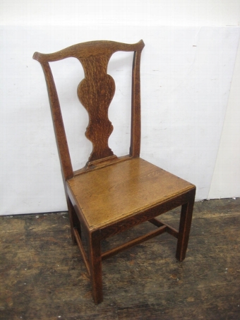 Antique Set of 4 George III Oak Dining Chairs
