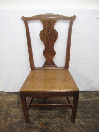 Antique Set of 4 George III Oak Dining Chairs