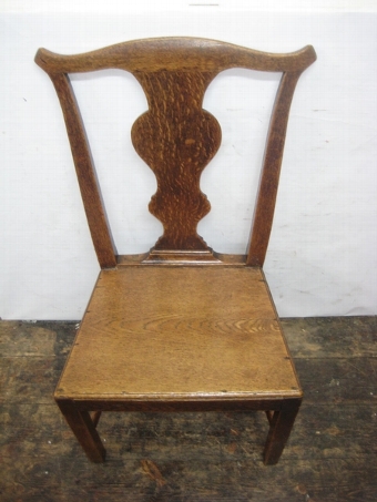 Antique Set of 4 George III Oak Dining Chairs