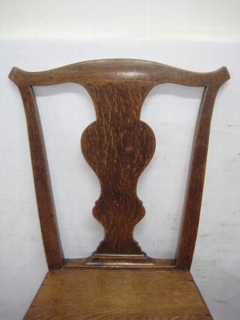 Antique Set of 4 George III Oak Dining Chairs