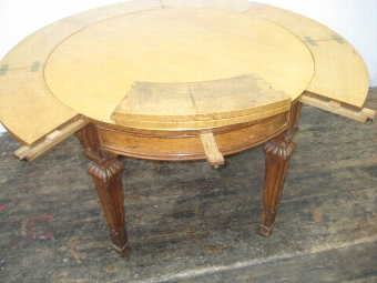 Antique Rare Oak Circular Extending Dining/Library Table