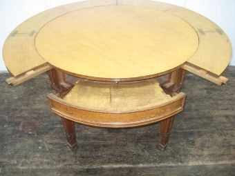 Antique Rare Oak Circular Extending Dining/Library Table