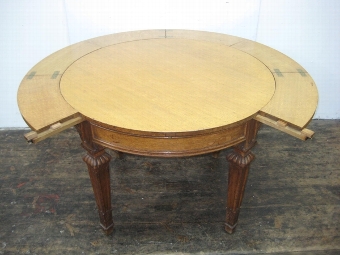 Antique Rare Oak Circular Extending Dining/Library Table