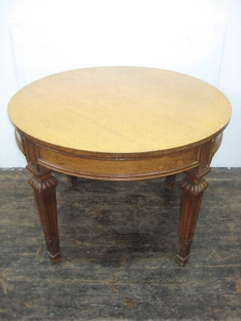 Antique Rare Oak Circular Extending Dining/Library Table