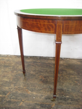 Antique Sheraton Style Demi Lune Foldover Card Table