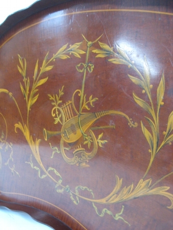 Antique Kidney Shaped Mahogany Tray