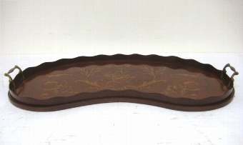 Antique Kidney Shaped Mahogany Tray