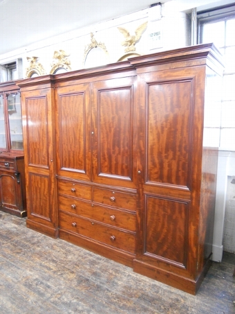 William IV Spanish Mahogany 4 Door Wardrobe
