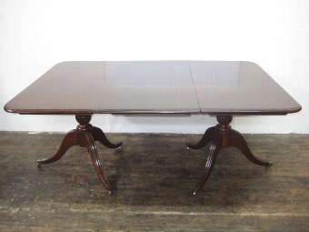 Regency Style Mahogany Twin Pillar Dining Table