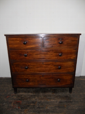 Antique George III Fiddleback Mahogany Chest of Drawers
