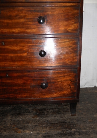 Antique George III Fiddleback Mahogany Chest of Drawers