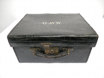 Antique Crocodile Skin Toilet Case