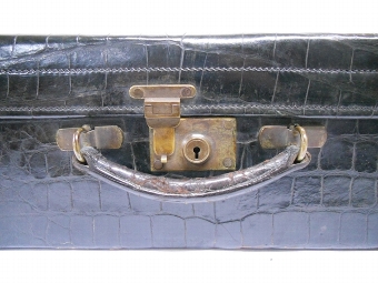 Antique Crocodile Skin Toilet Case