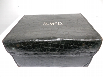 Antique Crocodile Skin Toilet Case