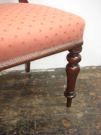 Antique Set of 6 Victorian Mahogany Balloon Back Chairs
