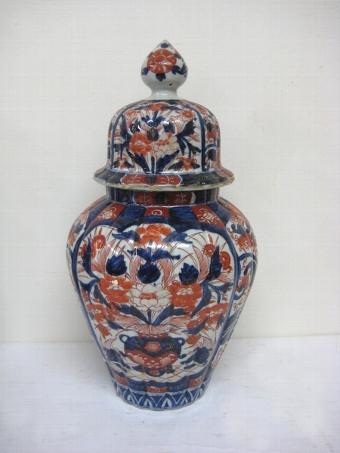 Antique Pair of Imari Baluster Vases