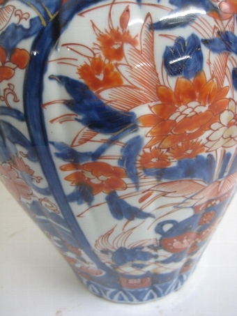 Antique Pair of Imari Baluster Vases