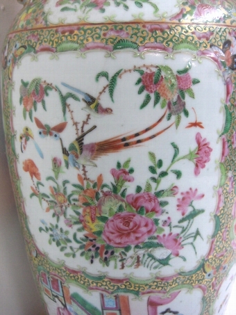 Antique Chinese Canton Famille Rose Vase