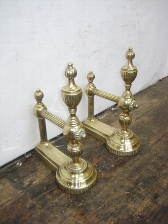 Pair of Victorian Brass Firedogs