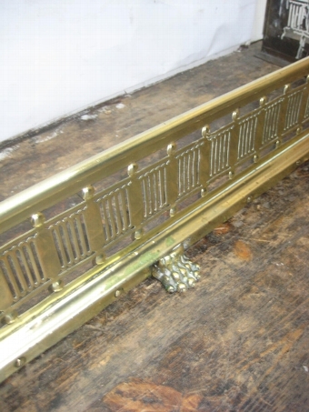 Antique Victorian Curved Brass Fender