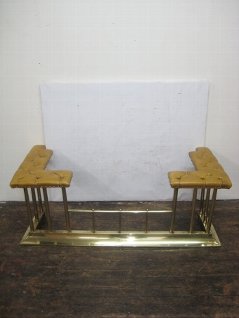 Antique Late Victorian Brass Club Fender