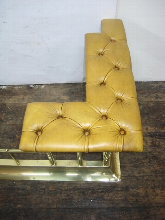 Antique Late Victorian Brass Club Fender