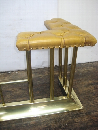 Antique Late Victorian Brass Club Fender