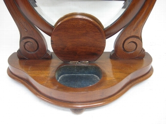 Antique Victorian Mahogany Oval Toilet Mirror