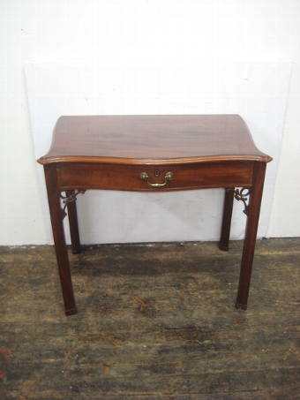 Antique George III Style Mahogany Serpentine Side Table