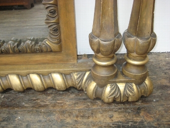 Antique Victorian Carved Overmantel Mirror 
