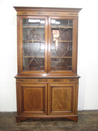 Antique Sheraton Style Cabinet Bookcase