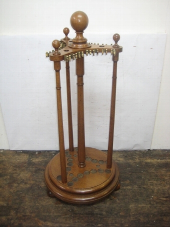 Victorian Oak Revolving Snooker Cue Stand