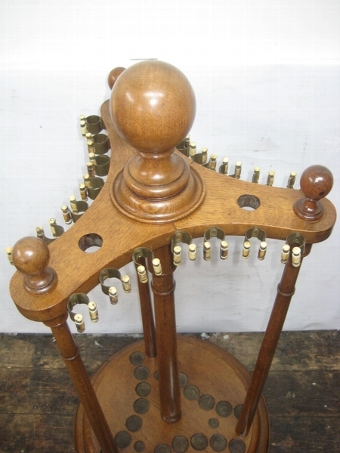 Antique Victorian Oak Revolving Snooker Cue Stand